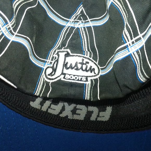 Vintage Justin Hat used in good shape fitted stipes Justin boots hat - Picture 4 of 6